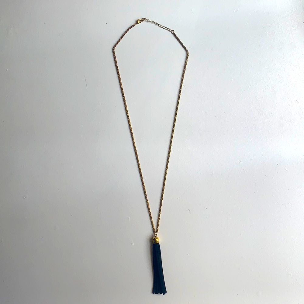 Long Black tassel necklace